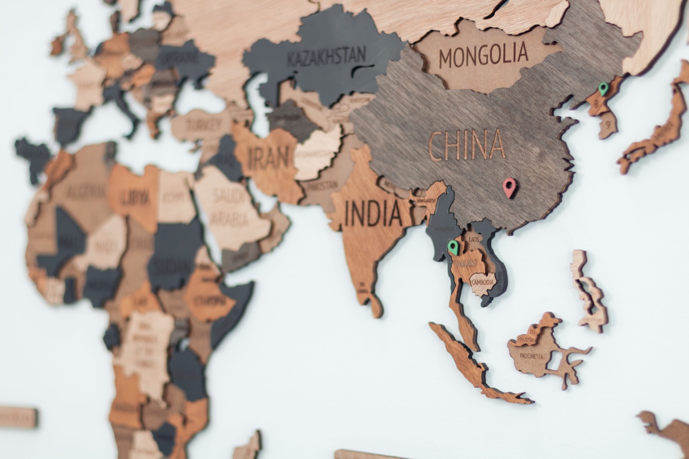 Mapa de la oficina marcando China